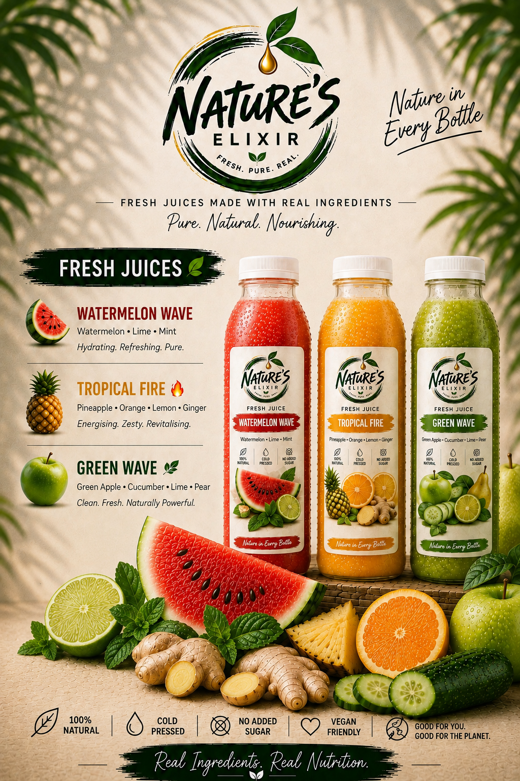 Nature’s Elixir | Fresh Cold-Pressed Juices