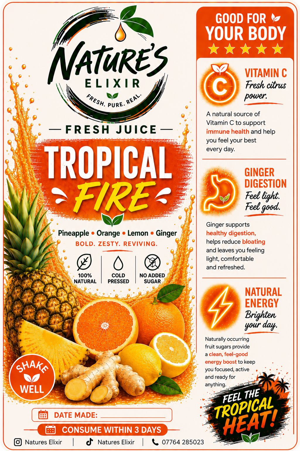 Nature’s Elixir | Fresh Cold-Pressed Juices